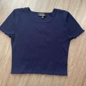 Navy Blue Crop Top